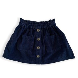 Hanna Andersson Girls Navy Blue Pincord Corduroy Pocket Skirt 90 3T